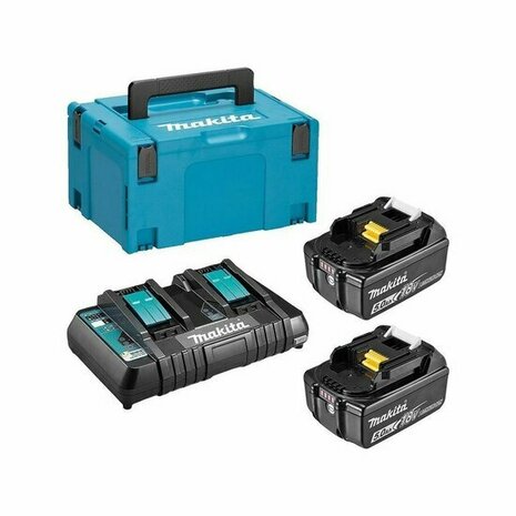 Makita 197629-2 18V accu starterset (2x BL1850B 5.0Ah accu&#039;s + DC18RD snel duolader in Mbox )