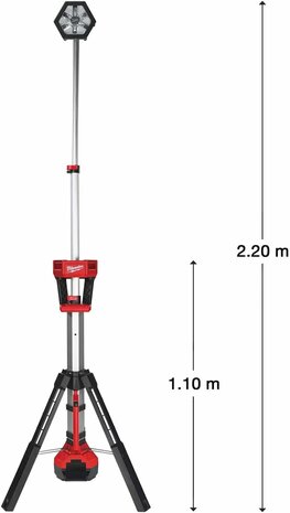 Milwaukee M18 SAL-0 18V accu bouwlamp op statief - 110-220cm - 2000 lumen - 4933451246