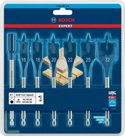 Bosch Professional EXPERT SelfCut speedboorset 16/18/20/22/25/32 mm 7-delig - 2608900334