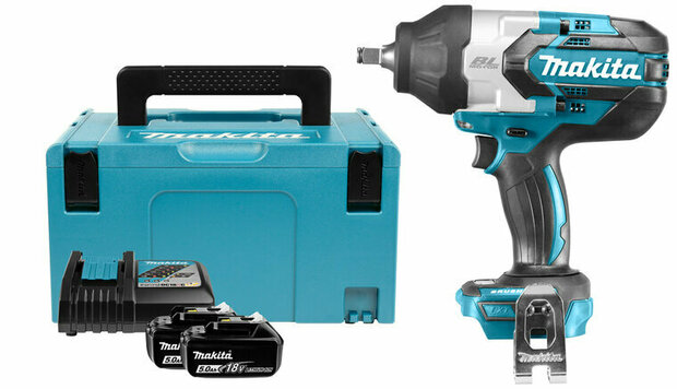 Makita DTW1002RTJ 18V Accu slagmoersleutel set (2x 5.0Ah accu en lader ) in Mbox - 1050Nm - 1/2&quot; - koolborstelloos