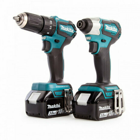 MAKITA DLX2221JX2 18V (KLOP)BOOR-SCHROEFMACHINE DHP483 + SLAGSCHROEVENDRAAIER DTD155 MET 3.0AH ACCU&#039;S