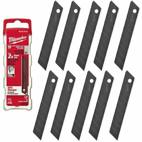 Milwaukee 4932480107 Reserve Schuifmesjes voor 18 mm afbreekmes (10 stuks)