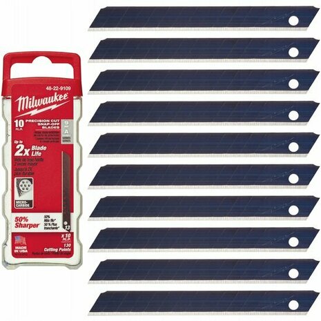 Milwaukee 48229109 reserve mesjes voor 9mm schuifmes (10 stuks)