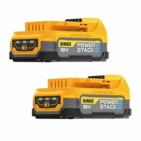 DeWalt DCBP034E2-XJ 18V Li-ion accu&#039;s - 1.7Ah - POWERSTACK - DCBP034 Duopack (2 stuks)