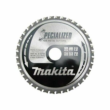 Makita B-09759 Specialized Cirkelzaagblad - 185 x 30 x 38T - Metaal