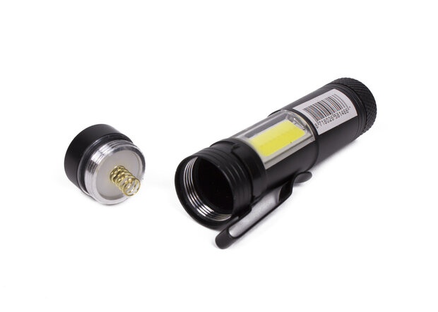 Zaklamp LED + COB alu mini 92 x21 mm