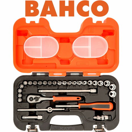 BAHCO S290 Dopsleutelset 1/4&quot; 6-kant Metrisch 4-13 mm 29-delig