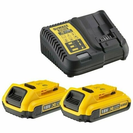 DeWalt DCB115D2 18V Li-Ion accu starterset (2x 2.0Ah) + lader - DCB115D2-QW