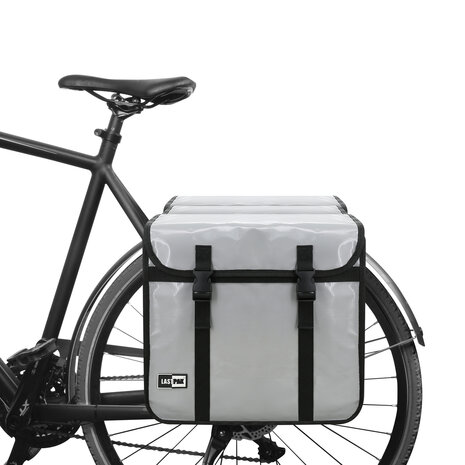 Fietstas dubbel 46 ltr bisonyl nardo grijs